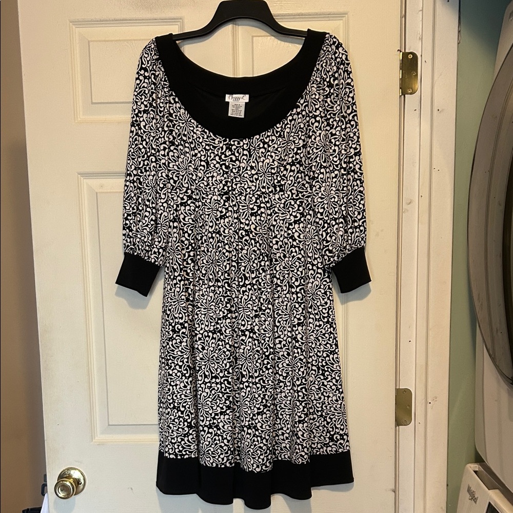Maggy L Black and White Dress Size 8